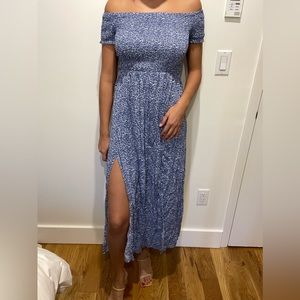 Blue long summer dress